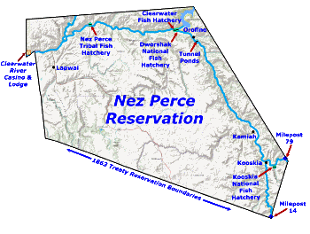 Nez Perce Tribe Reservation Boundaries